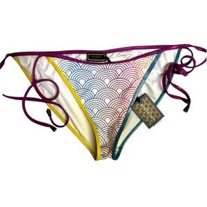 Kurt Geiger London Southbank String Bikini Cheeky Bottoms, Rainbow | Womens XL